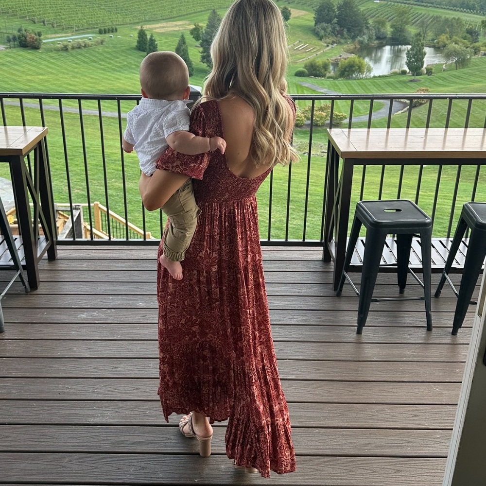 Vici Lilliana Smocked Printed Maxi Dress